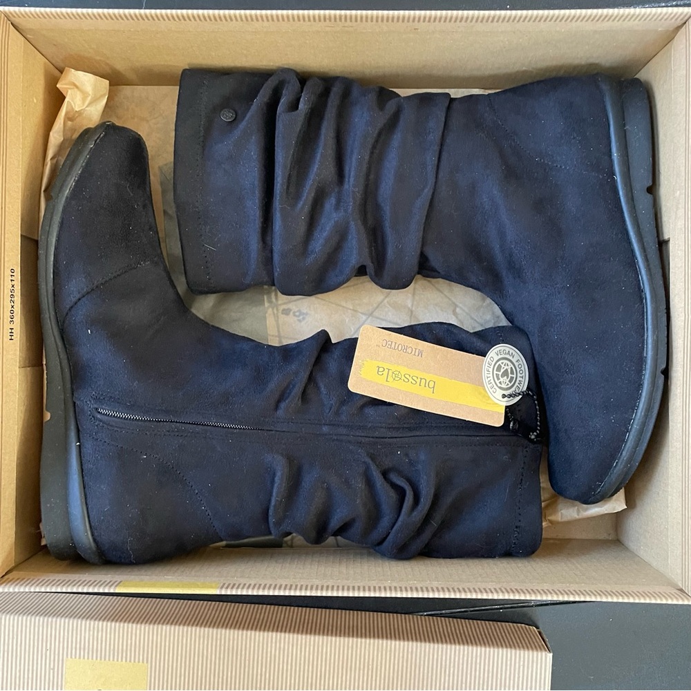 Bussola NWT Cassy black mid-calf slouch boot 38